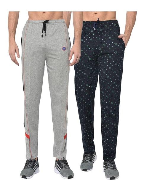 vimal jonney grey & navy regular fit trackpants - pack of 2