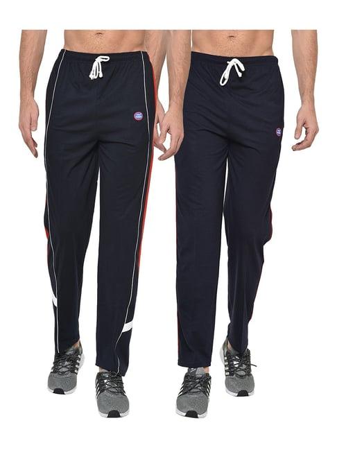 vimal jonney navy regular fit trackpants - pack of 2