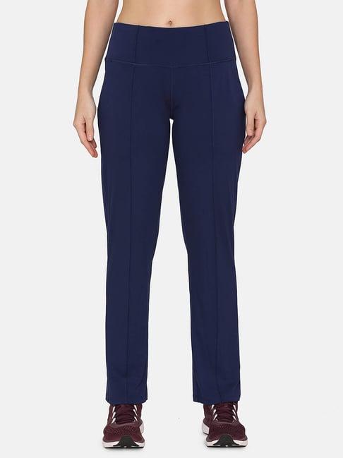 zelocity relaxed fit quick dry straight fit pant  - blue depth