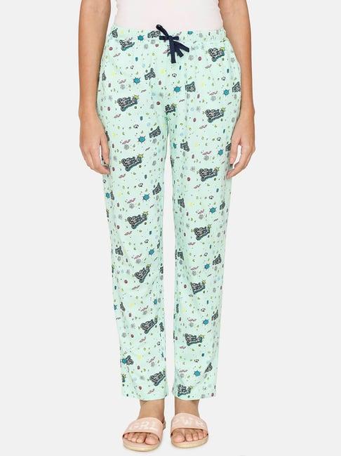 zivame green printed pyjamas