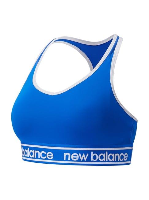 new balance blue scoop neck sports bra