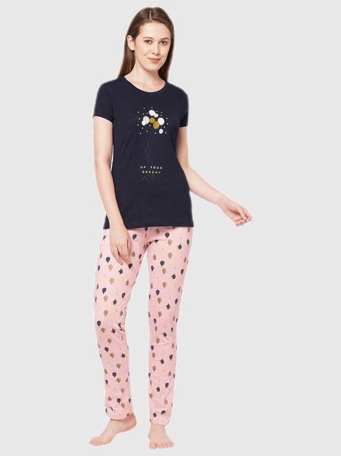 sweetdreams navy graphic print pajama set