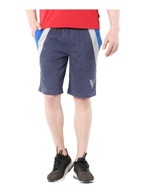 van heusen blue  regular fit colour block shorts