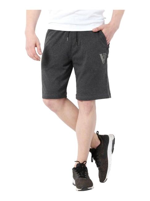 van heusen athleisure regular fit smart tech easy stain release knit shorts - charcoal melange