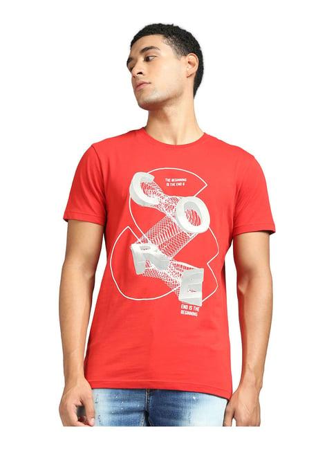 jack & jones red printed t-shirt