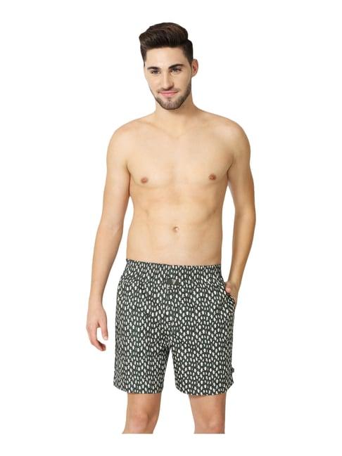 van heusen regular fit side pocket side slits allover print boxer shorts - cpb-50