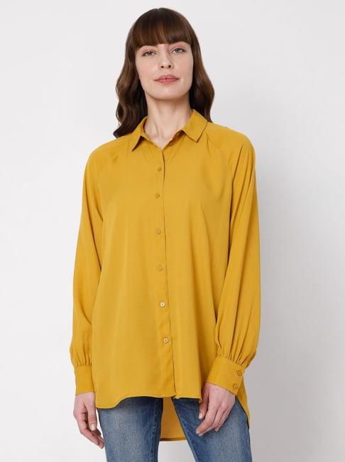 vero moda mustard regular fit shirt