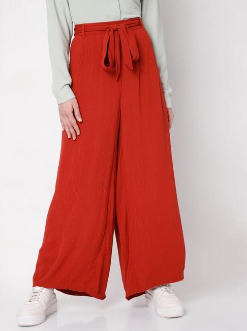 vero moda red regular fit palazzos