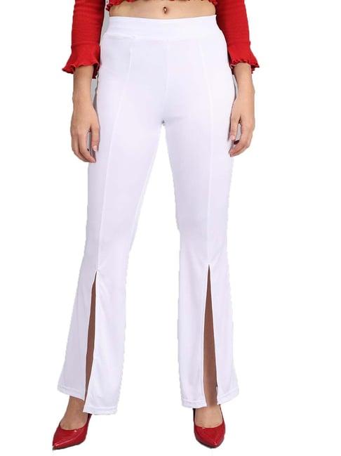 kotty white flared fit pants