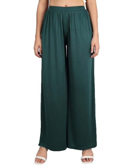 kotty green flared fit palazzos