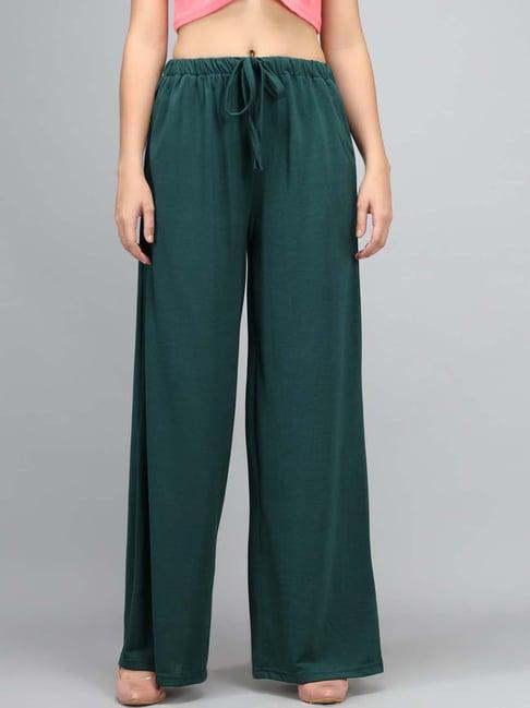 kotty green flared fit palazzos