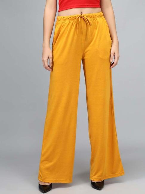 kotty yellow flared fit palazzos