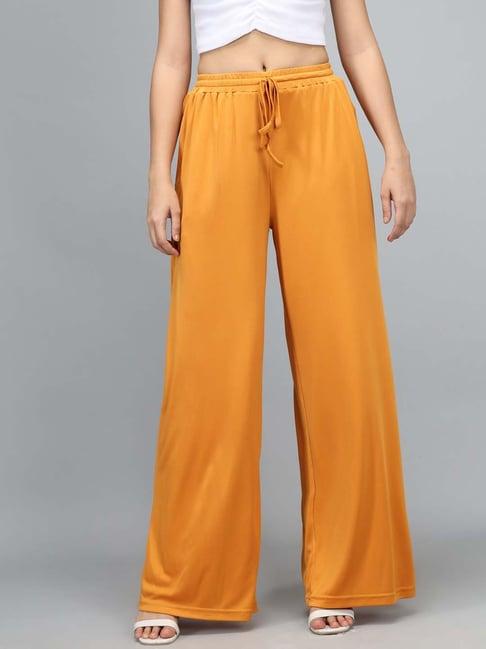 kotty yellow flared fit palazzos