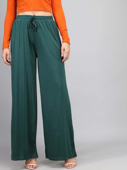 kotty green flared fit palazzos