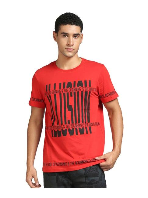 jack & jones red printed t-shirt