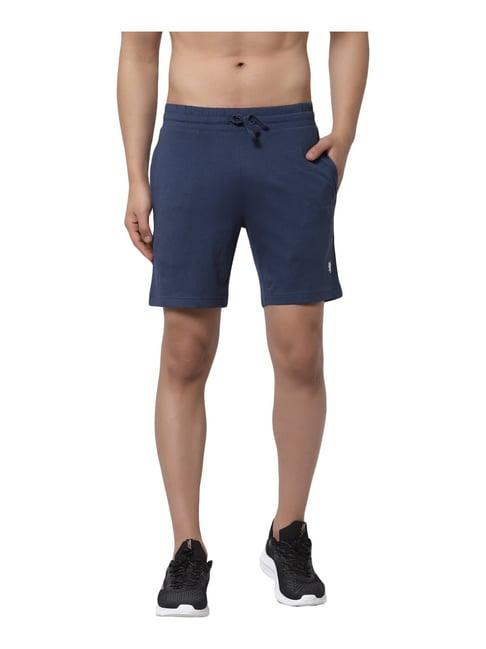 red tape mid blue cotton regular fit shorts