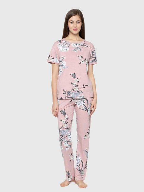 triumph pink floral print pajama set