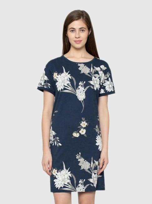 triumph navy floral print night dress