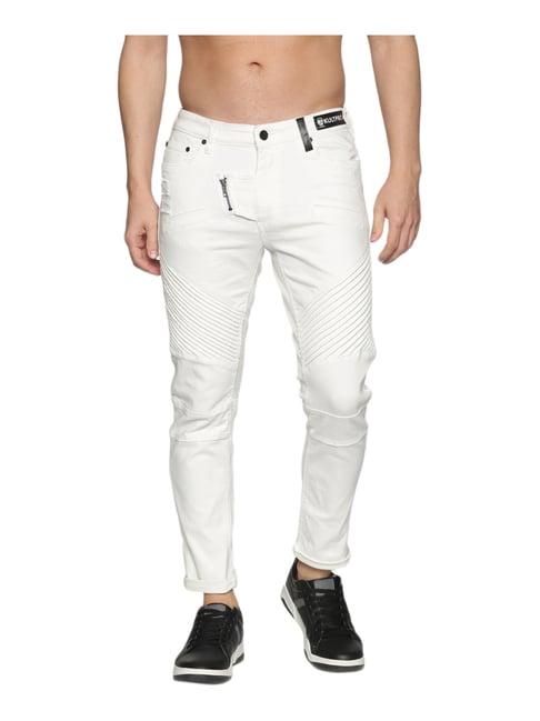 kultprit white slim fit shorts