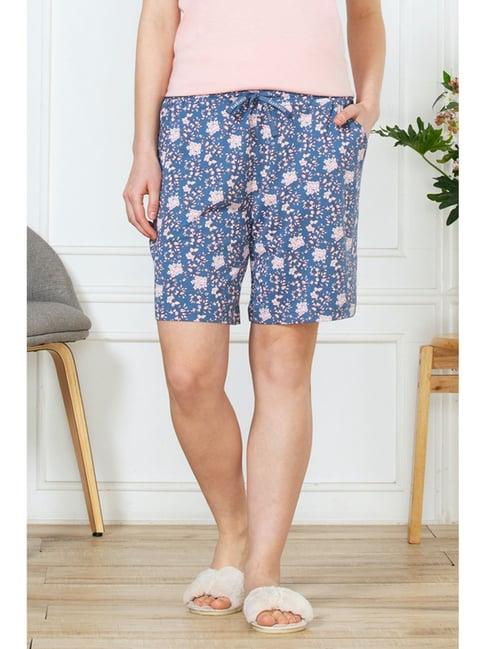 van heusen blue printed shorts