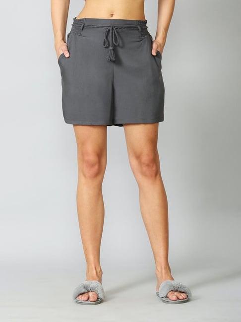 van heusen grey solid shorts