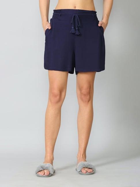 van heusen navy solid shorts