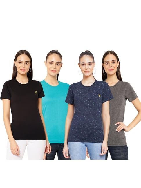 vimal jonney multicolor regular fit t-shirt (pack of 4)