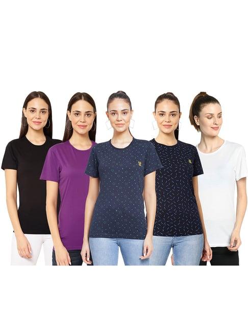 vimal jonney multicolor regular fit t-shirt (pack of 5)