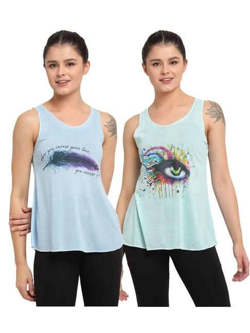 vimal jonney multicolor printed tank top (pack of 2)