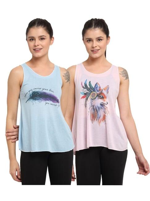 vimal jonney multicolor printed tank top (pack of 2)