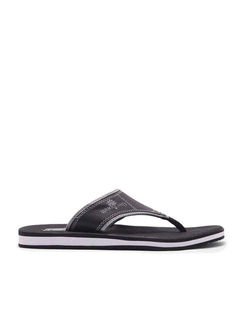 woodland men's black thong sandals