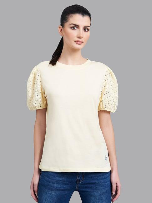 beverly hills polo club yellow round neck top