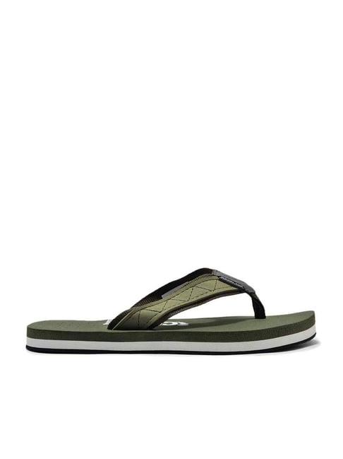 woodland men's olive green flip flops