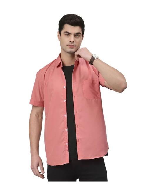 neudis pink regular fit cotton shirt