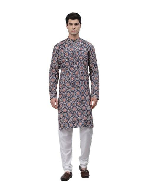 neudis blue floral print kurta