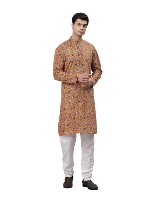 neudis yellow floral print kurta