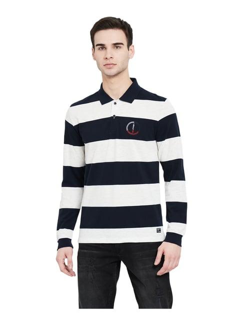 mettle navy striped polo t-shirt