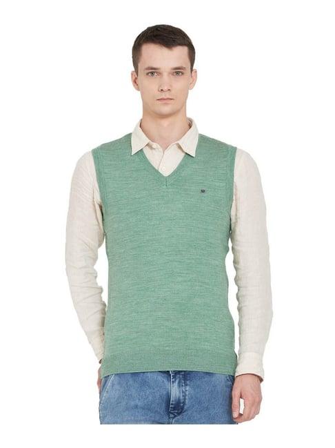 duke sea green regular fit sweater