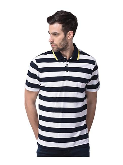 woods navy & white striped polo t-shirt