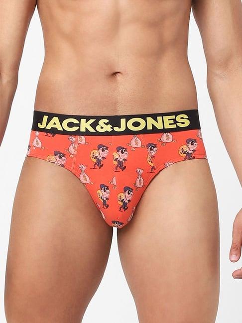 jack & jones orange printed briefs