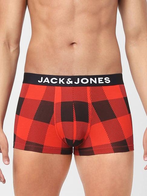 jack & jones medium red checks trunks