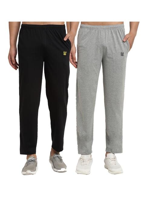 vimal jonney black & grey regular fit trackpants - pack of 2