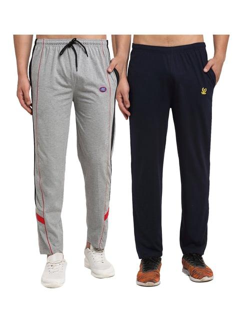 vimal jonney navy & grey regular fit trackpants - pack of 2