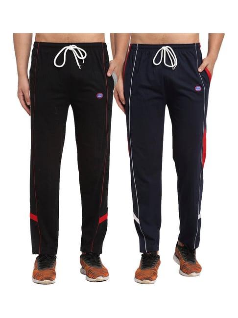 vimal jonney navy & black regular fit trackpants - pack of 2