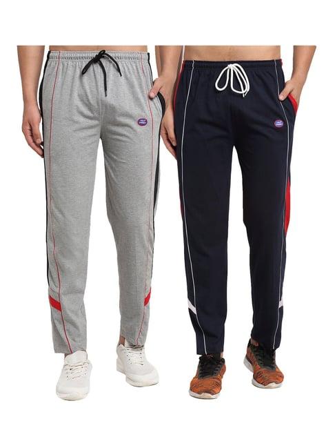 vimal jonney navy & grey regular fit trackpants - pack of 2