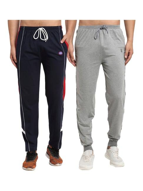 vimal jonney navy & grey regular fit joggers & trackpants - pack of 2