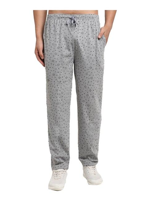 vimal jonney grey regular fit printed trackpants