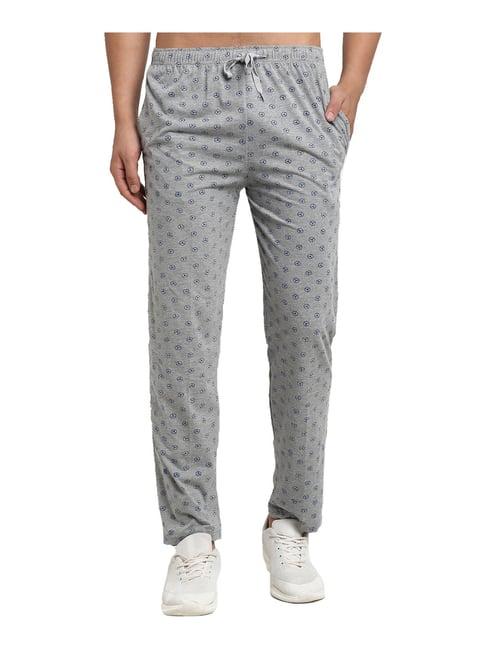 vimal jonney grey regular fit printed trackpants