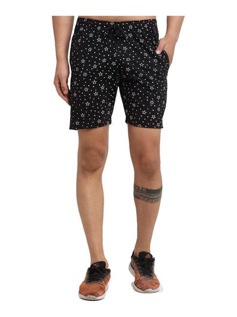 vimal jonney black regular fit printed shorts