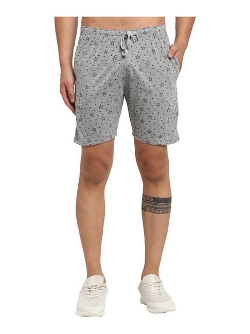 vimal jonney grey regular fit printed shorts